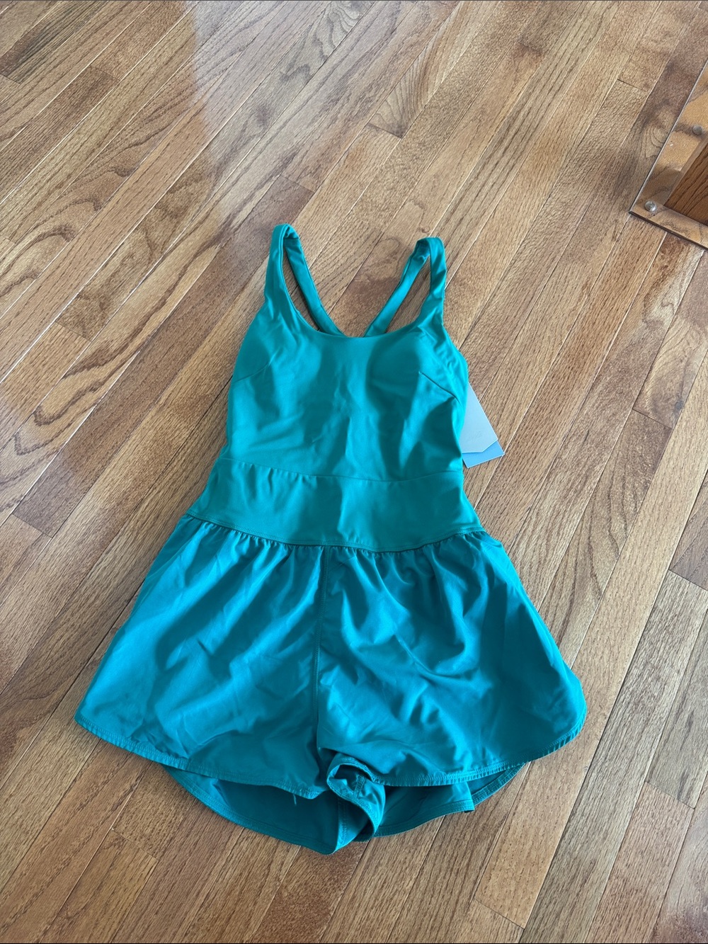 Avia Teal Athletic Romper with Skirted Shorts